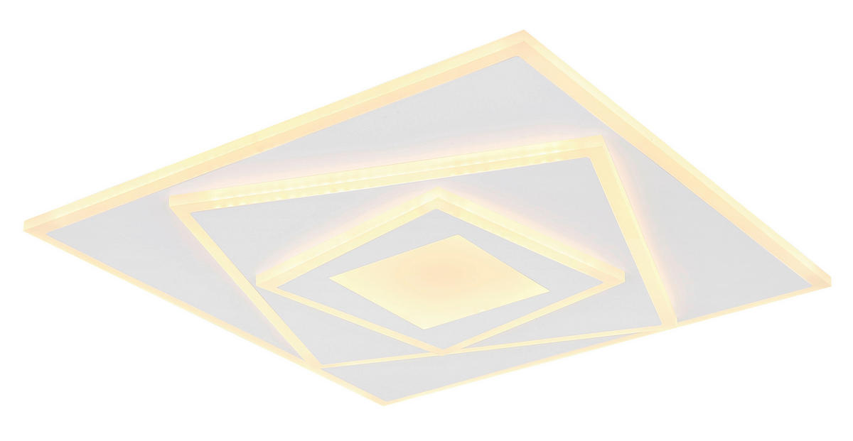 GLOBO LED-Deckenleuchte weiß Metall B/H/T: ca. 40x5,4x40 cm HORNI - weiß (40,00/5,40/40,00cm) - GLOBO