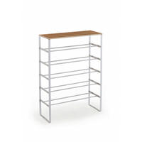 Schuhregal weiß Eiche Artisan Nachbildung B/H/T: ca. 66x90x25 cm KLEINMÖBEL Schuhregal - Eiche/weiß (66,00/90,00/25,00cm) - xonox.home