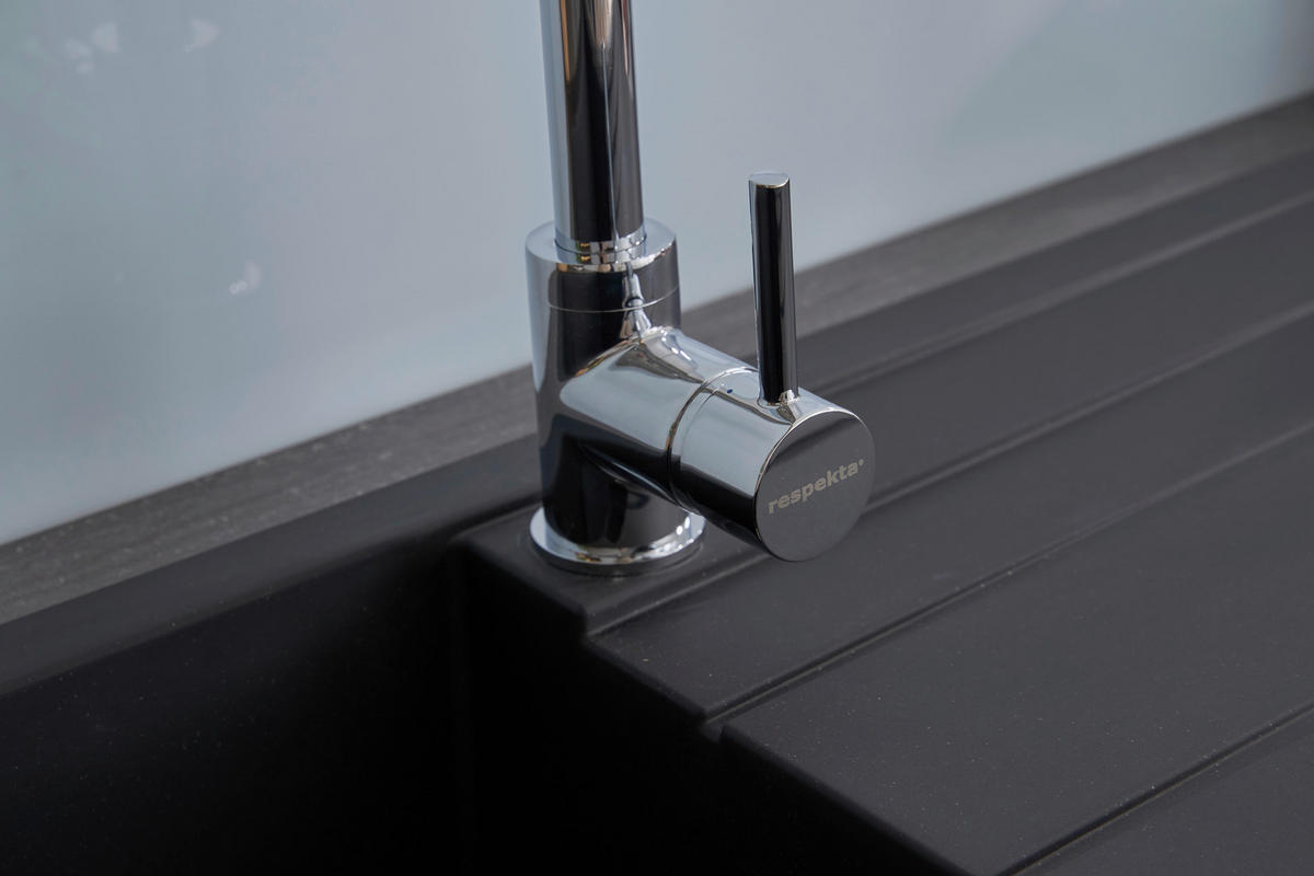 Respekta Einbauspüle Houston 80 x 50 S schwarz Mineralite B/H/T: ca. 80x21x50 cm Houston 80 x 50 S - schwarz (80,00/21,00/50,00cm) - Respekta