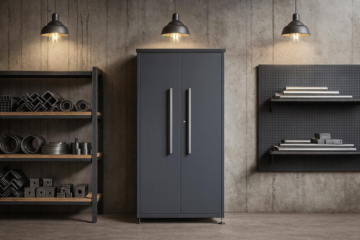 Westmann Gartenschrank Capsa anthrazit Stahl B/H/L: ca. 90x187x65 cm Capsa - anthrazit (65,00/90,00/187,00cm) - Westmann