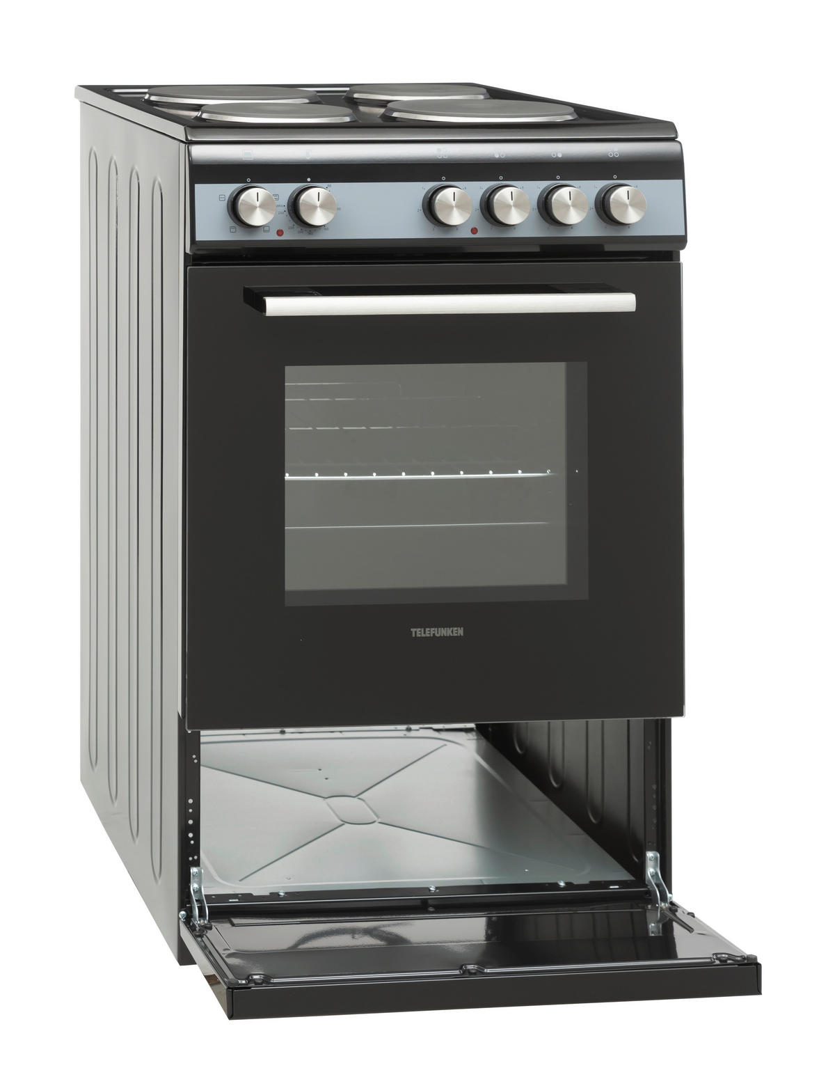 TELEFUNKEN Stand-Elektroherd TF-FS-5060-H4 schwarz B/H/T: ca. 50x85x60 cm Stand-Elektroherd TF-FS-5060-H4 - schwarz (50,00/85,00/60,00cm) - TELEFUNKEN