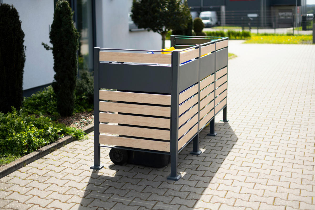 Westmann MülltonnenverkleidungBox Planum Box Planum - natur/anthrazit (90,00/250,00/120,00cm) - Westmann