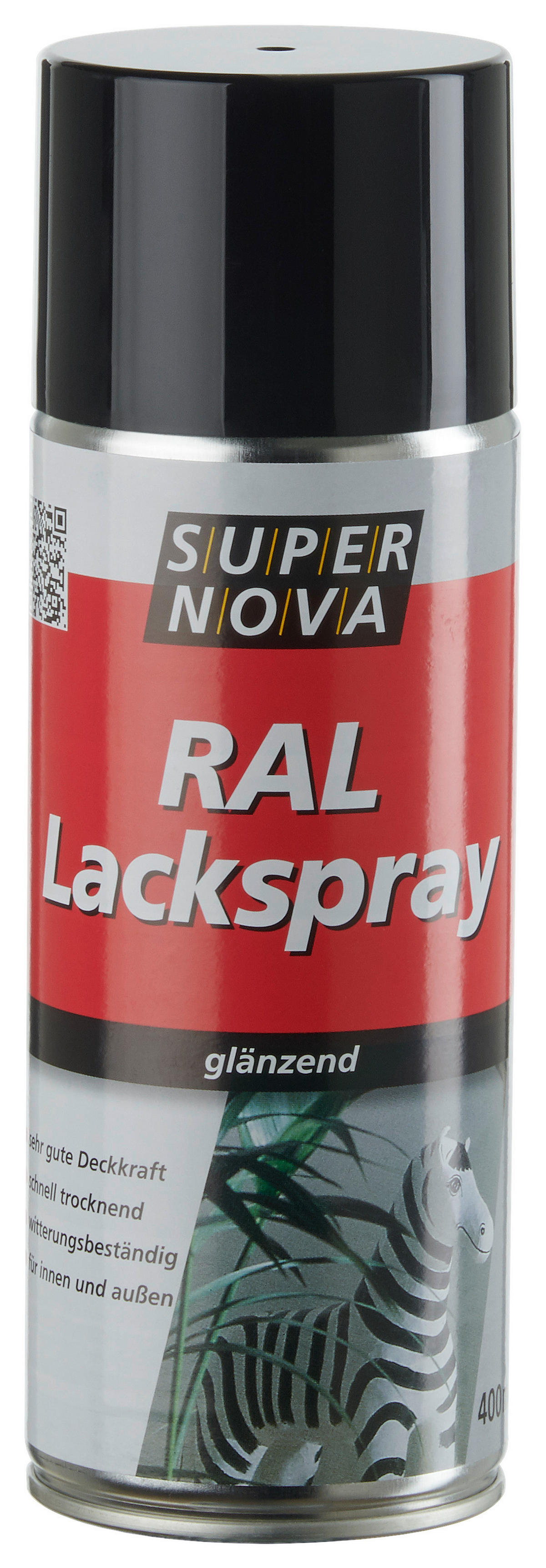 Super-Nova Lackspray tiefschwarz glänzend ca. 0,4 l Lackspray 400ml - tiefschwarz (400ml) - Super-Nova