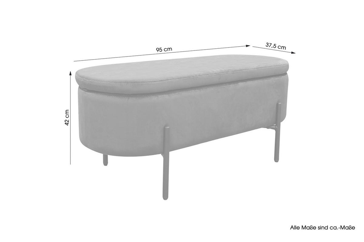 Truhe NOVA grau B/H/T: ca. 95x42x37,5 cm NOVA - grau (95,00/42,00/37,50cm) - byLIVING