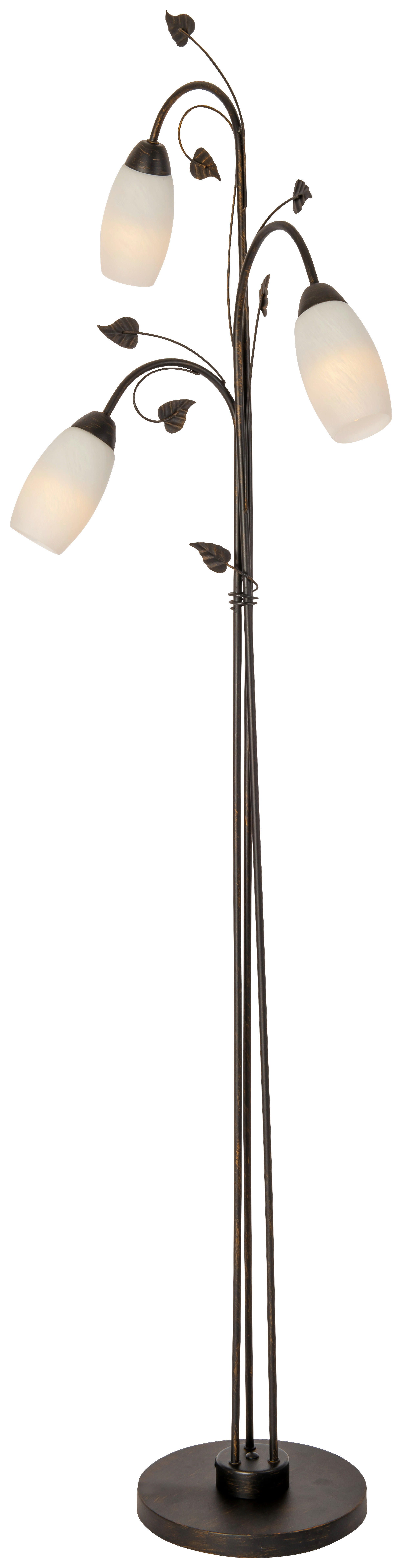 Nowa Stehleuchte 40800323 rostfarbig weiß Glas Metall H: ca. 160 cm E14 3 Brennstellen VENEZIA - rostfarbig/weiß (160,00cm) - Nowa