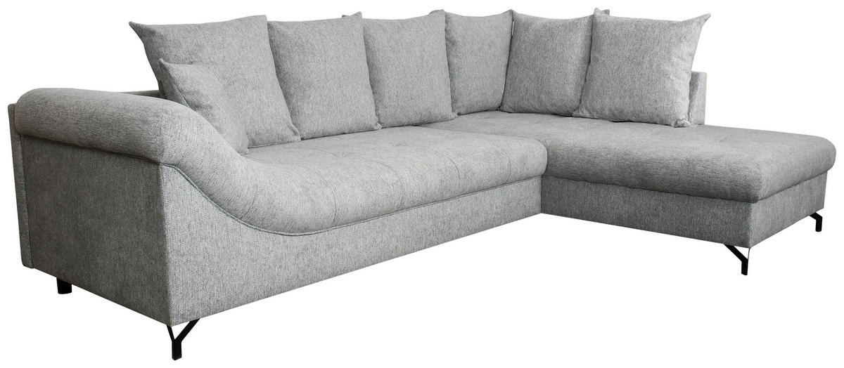 Ecksofa Orlean grau Polyester B/H/T: ca. 270x90x190 cm Orlean - schwarz/grau (270,00/90,00/190,00cm)