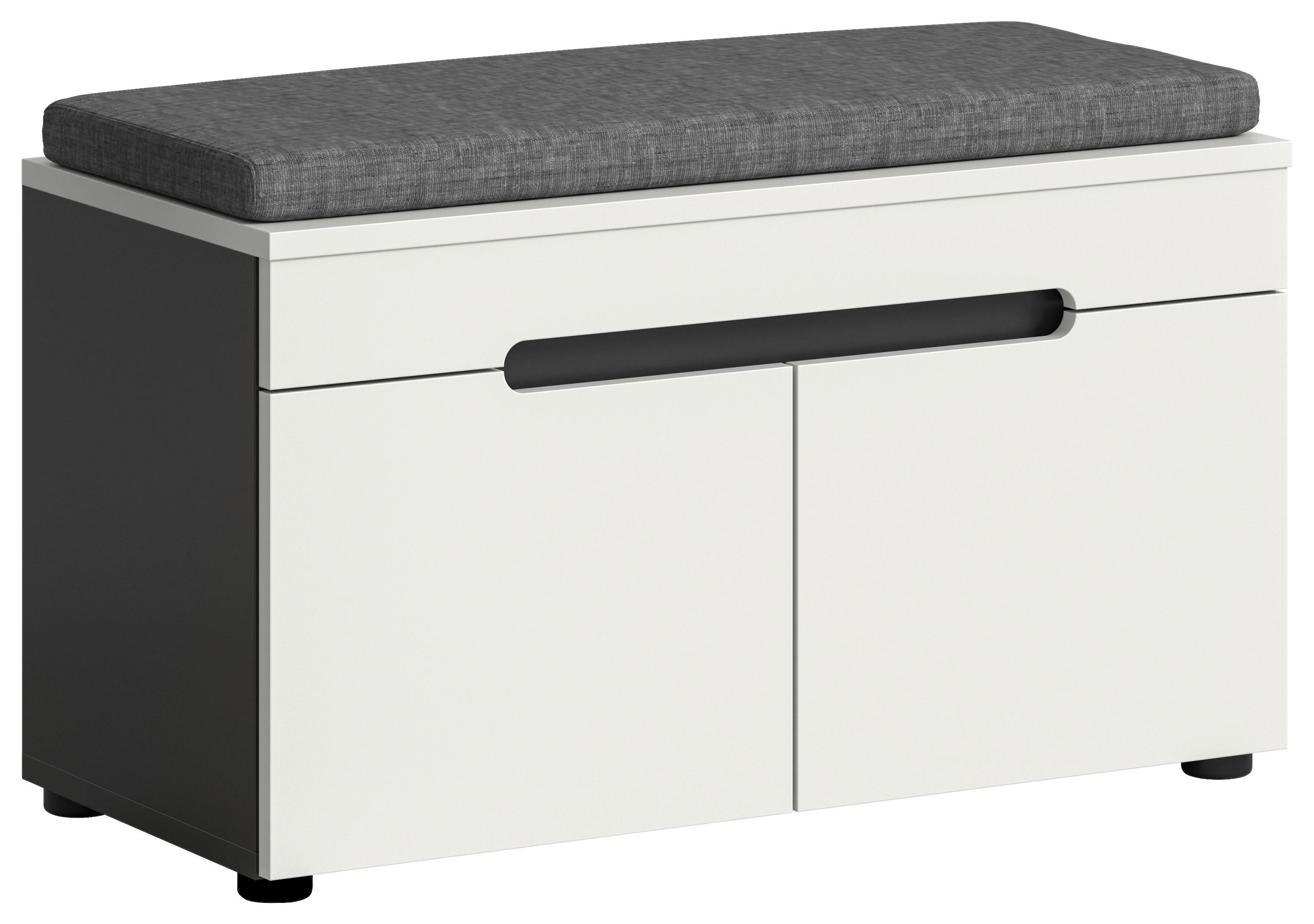 Sitzbank Canu basaltgrau Nachbildung weiß B/H/T: ca. 80x45x37 cm Canu - weiß/basaltgrau (80,00/45,00/37,00cm) - xonox.home