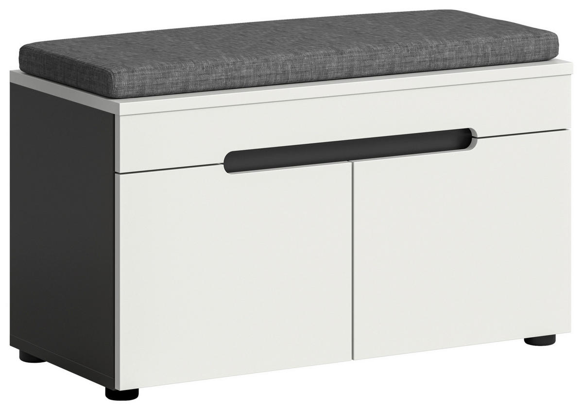 Sitzbank Canu basaltgrau Nachbildung weiß B/H/T: ca. 80x45x37 cm Canu - weiß/basaltgrau (80,00/45,00/37,00cm) - xonox.home