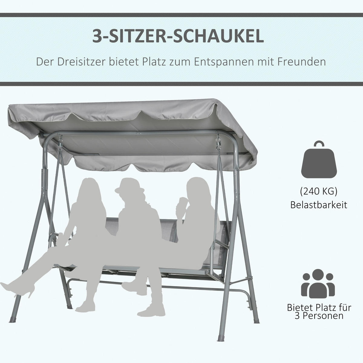 Outsunny Hollywoodschaukel creme Polyester B/H/L: ca. 342x250x450 cm Hollywoodschaukel - creme (450,00/342,00/250,00cm) - Outsunny