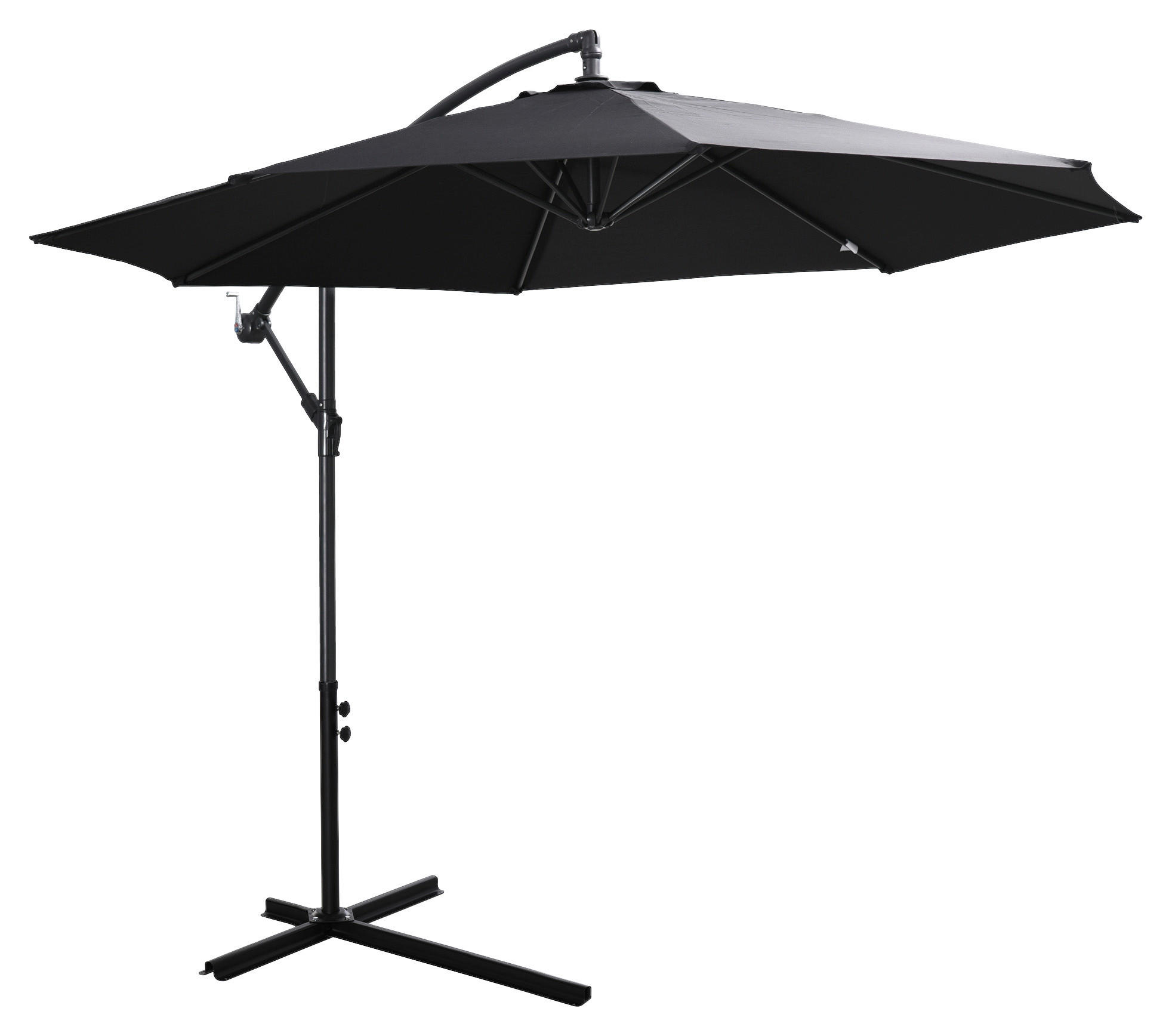 Outsunny Ampelschirm schwarz Polyester H/D: ca. 250x300 cm Ampelschirm - schwarz (300,00/250,00cm) - Outsunny