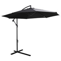 Outsunny Ampelschirm schwarz Polyester H/D: ca. 250x300 cm Ampelschirm - schwarz (300,00/250,00cm) - Outsunny