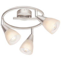 GLOBO Spotspirale Tadeus Chrom weiß Metall Glas H/D: ca. 15x25 cm 3 Brennstellen Tadeus - weiß/Chrom (25,00/15,00cm) - GLOBO