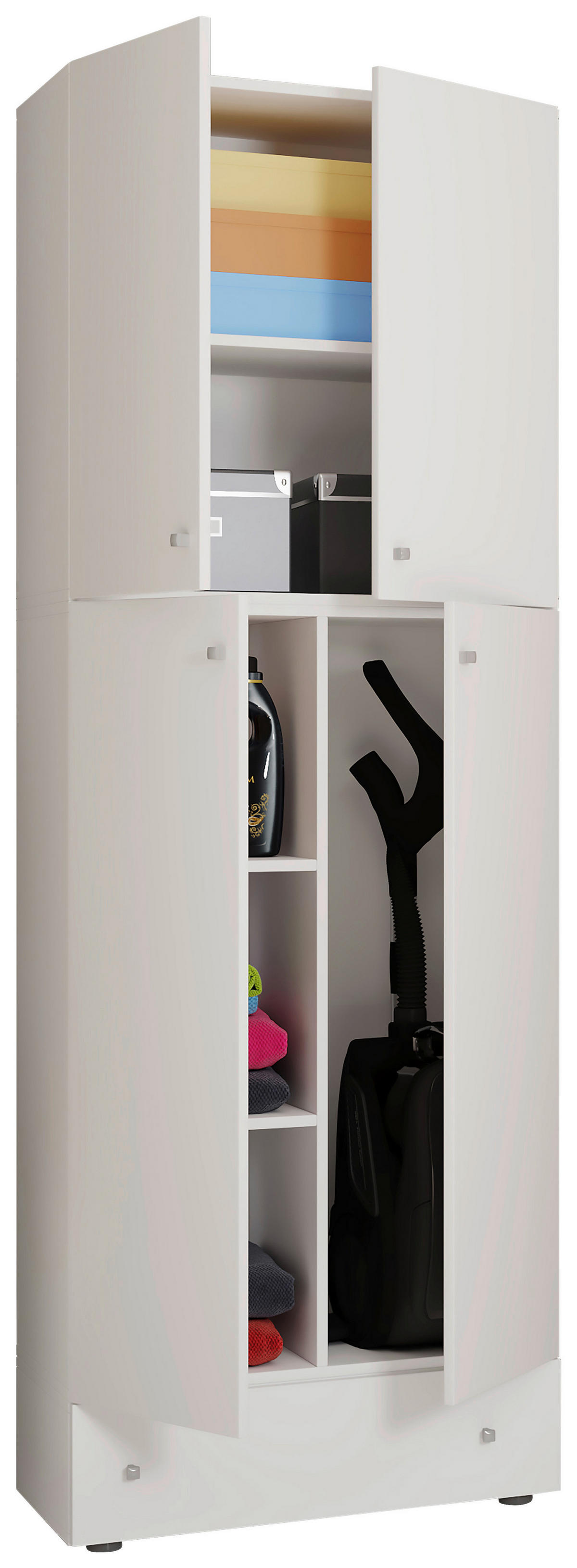 Putzschrank Lona weiß B/H/T: ca. 70x200x39 cm Lona - weiß (70,00/200,00/39,00cm) - VCM Möbel