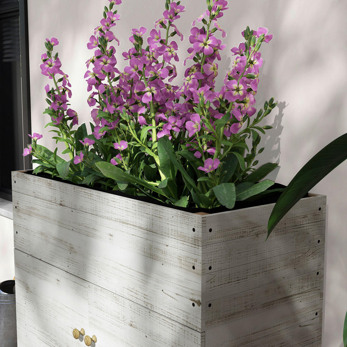 Outsunny Hochbeet weiß Holz B/H/L: ca. 50x110x95 cm Hochbeet - weiß (95,00/50,00/110,00cm) - Outsunny