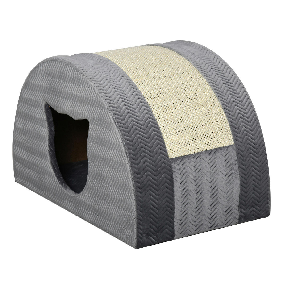 PawHut Katzen-Zubehör grau Edelstahl B/H/L: ca. 30x48,5x30 cm Katzenhöhle - grau (30,00/30,00/48,50cm) - PawHut