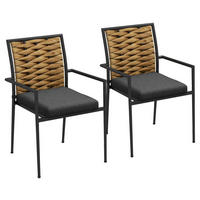 Outsunny Gartenstuhl schwarz Edelstahl B/H/L: ca. 58x57x87 cm Gartenstühle - schwarz (87,00/58,00/57,00cm) - Outsunny