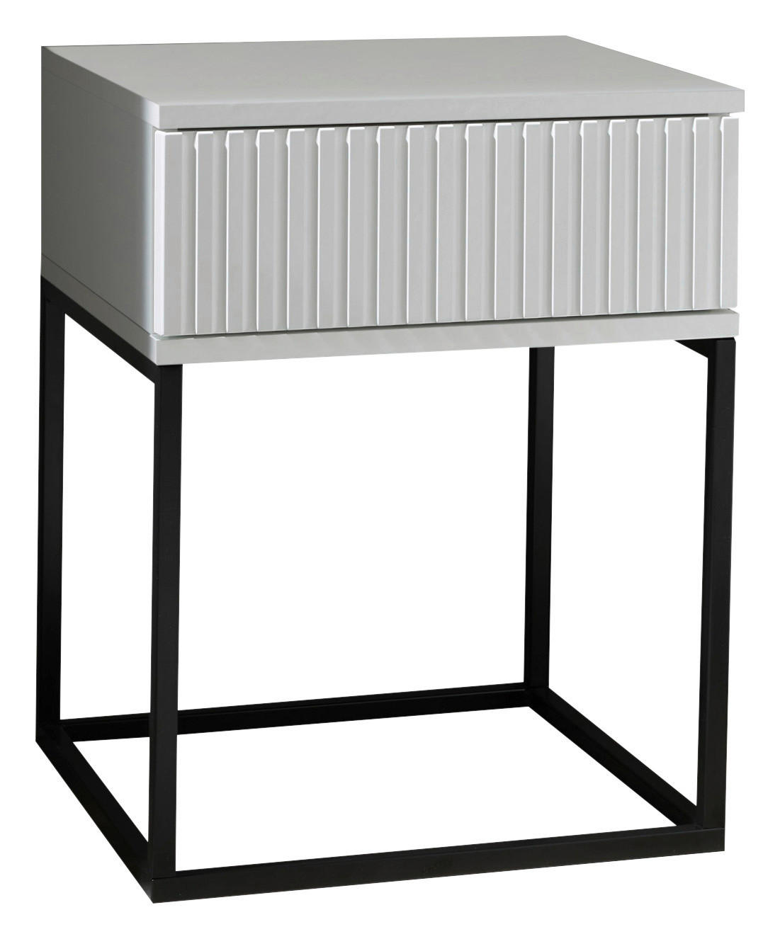 Nachtkonsole Marle weiß B/H/T: ca. 40x52x39 cm Marle - weiß/schwarz (40,00/52,00/39,00cm)