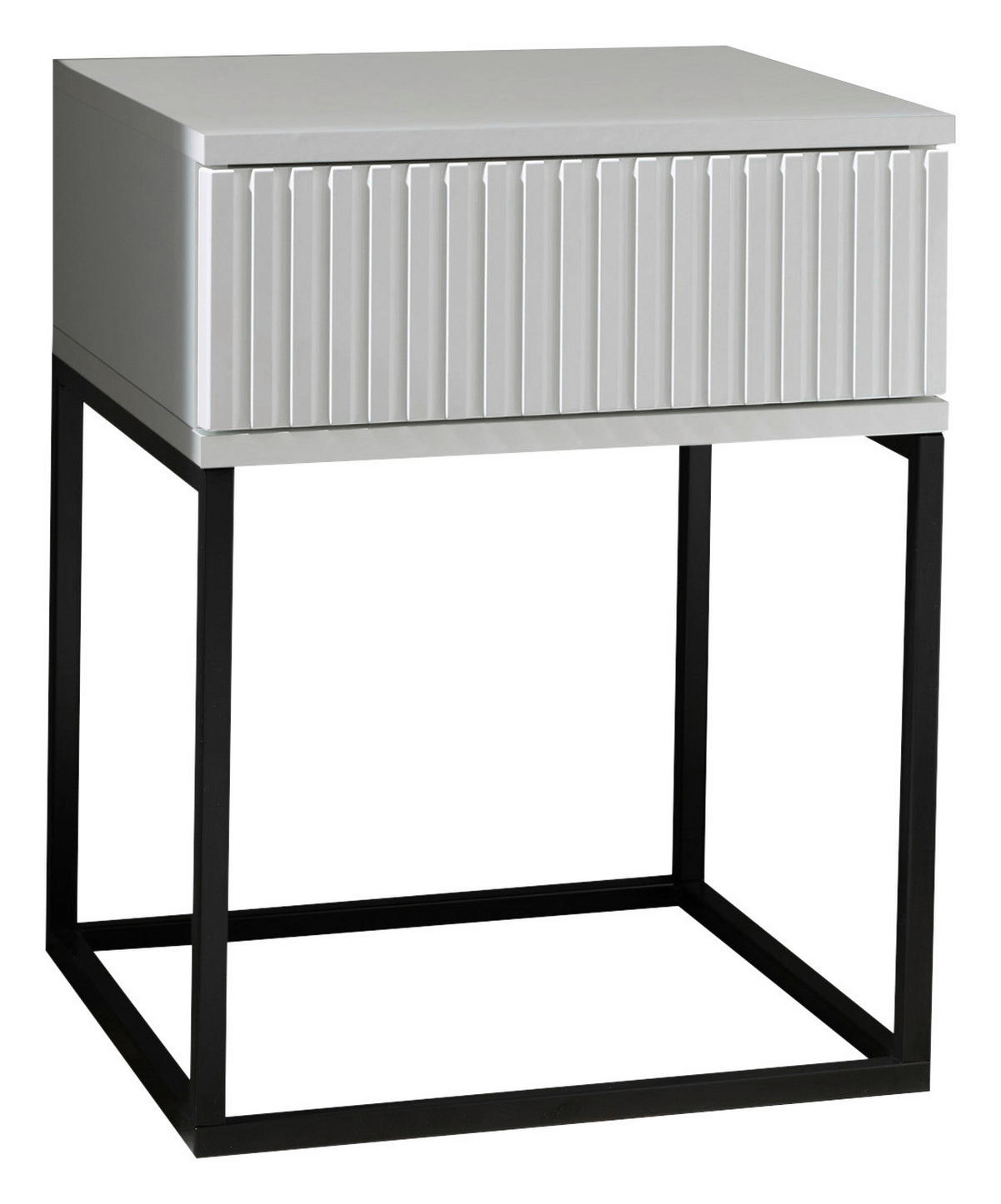 Nachtkonsole Marle weiß B/H/T: ca. 40x52x39 cm Marle - weiß/schwarz (40,00/52,00/39,00cm)