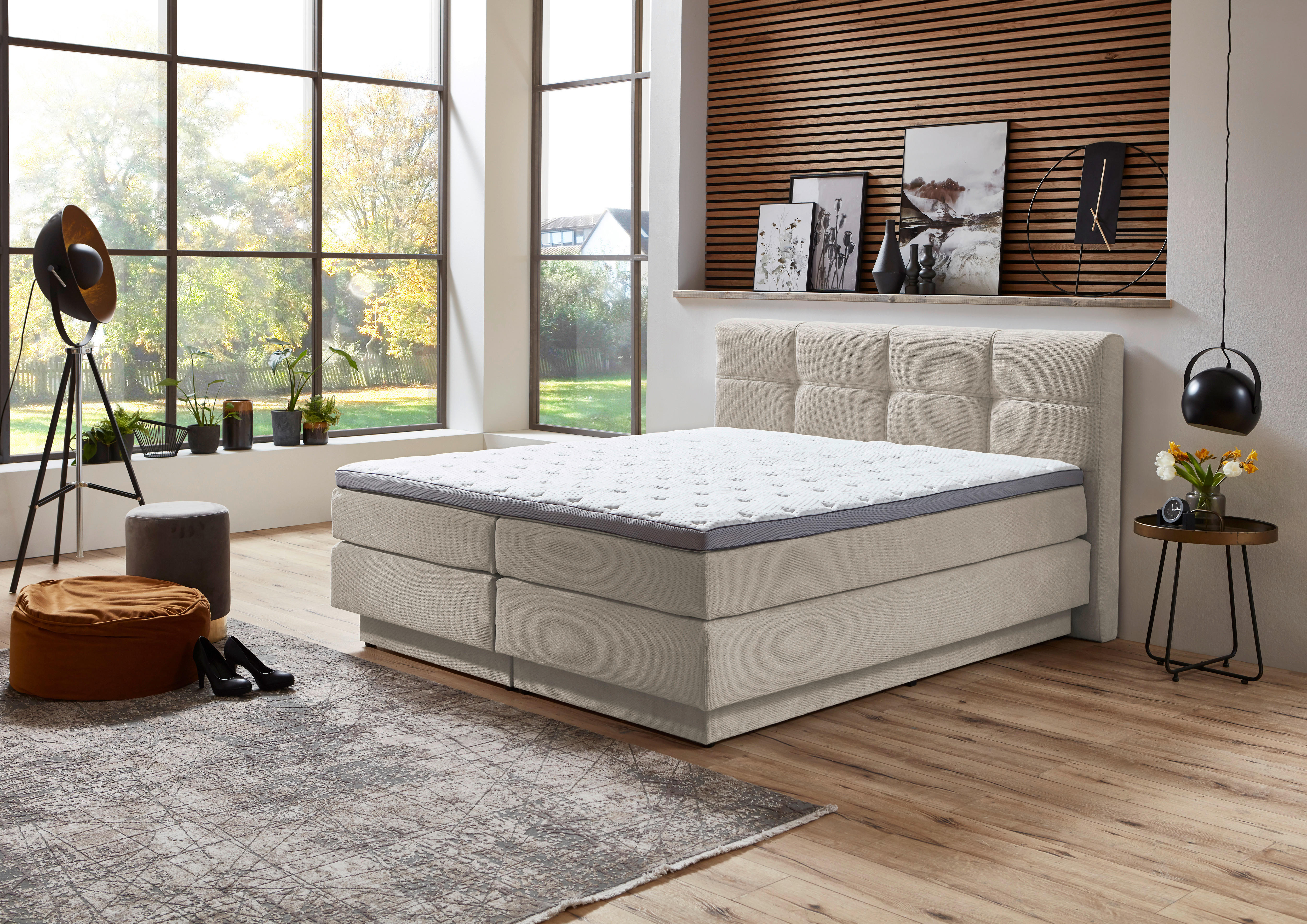 Boxspringbett Portage natur Liegefläche B/L: ca. 160x200 cm Portage - natur (168,00/62,00/217,00cm)