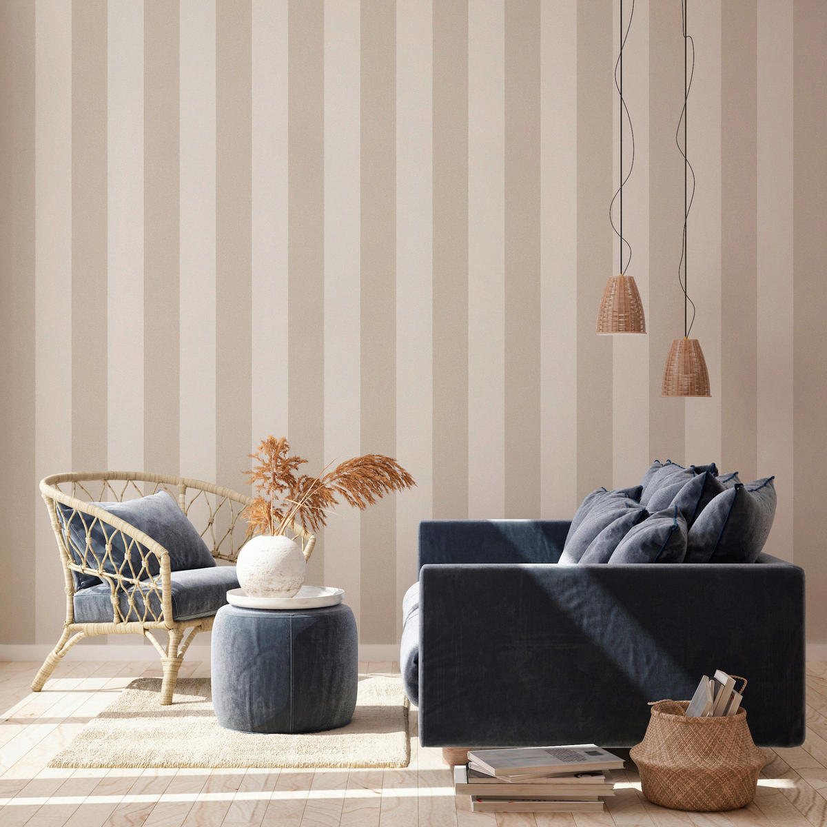 A.S.Creation Vliestapete New Elegance Streifen beige B/L: ca. 53x1005 cm New Elegance - beige (53,00/1005,00cm) - A.S.Creation