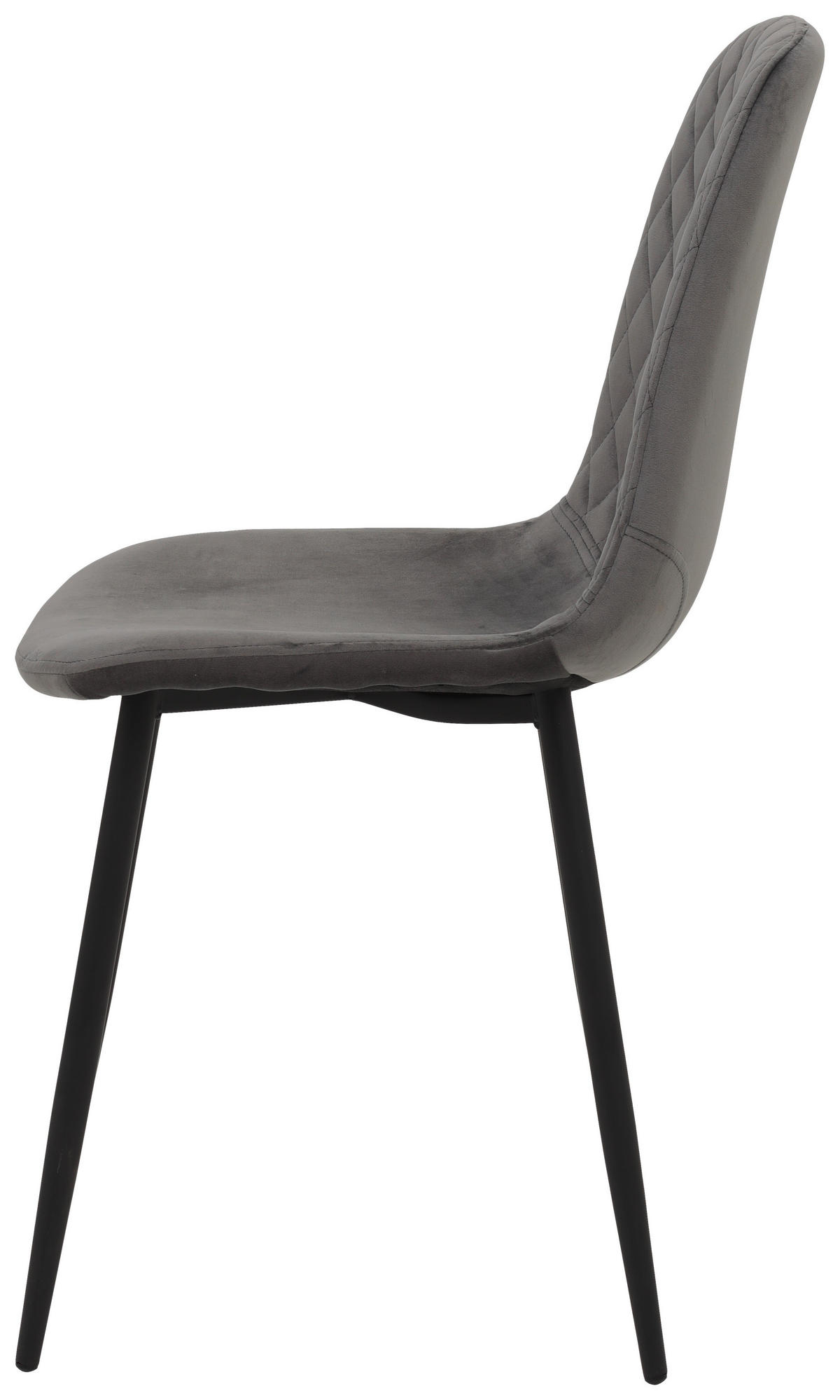 Stuhl Mira 4er Set grau Samtoptik B/H/T: ca. 44x89x53,5 cm Mira 4er Set - schwarz/grau (44,00/89,00/53,50cm) - Hela