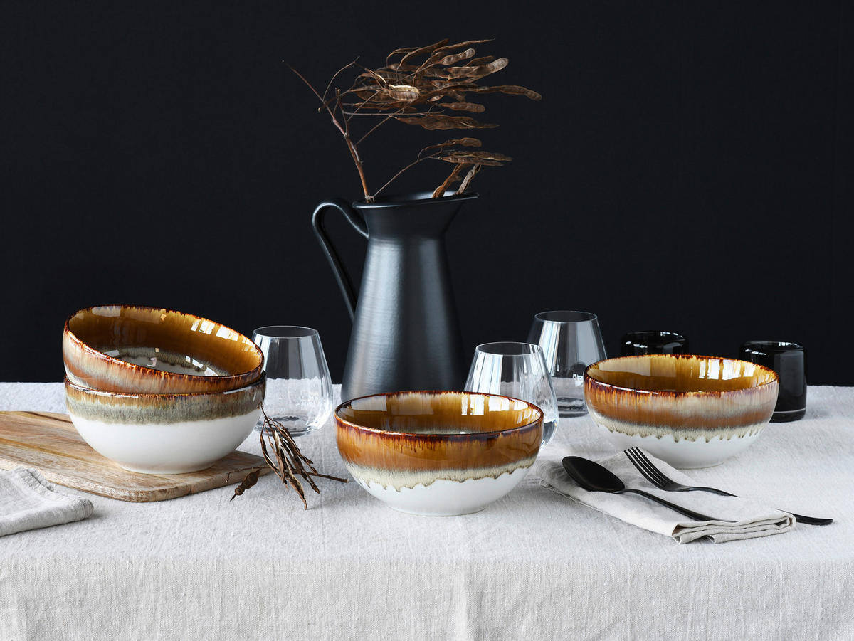 CreaTable Schüssel-Set Cascade braun Steinzeug Cascade - braun - CreaTable