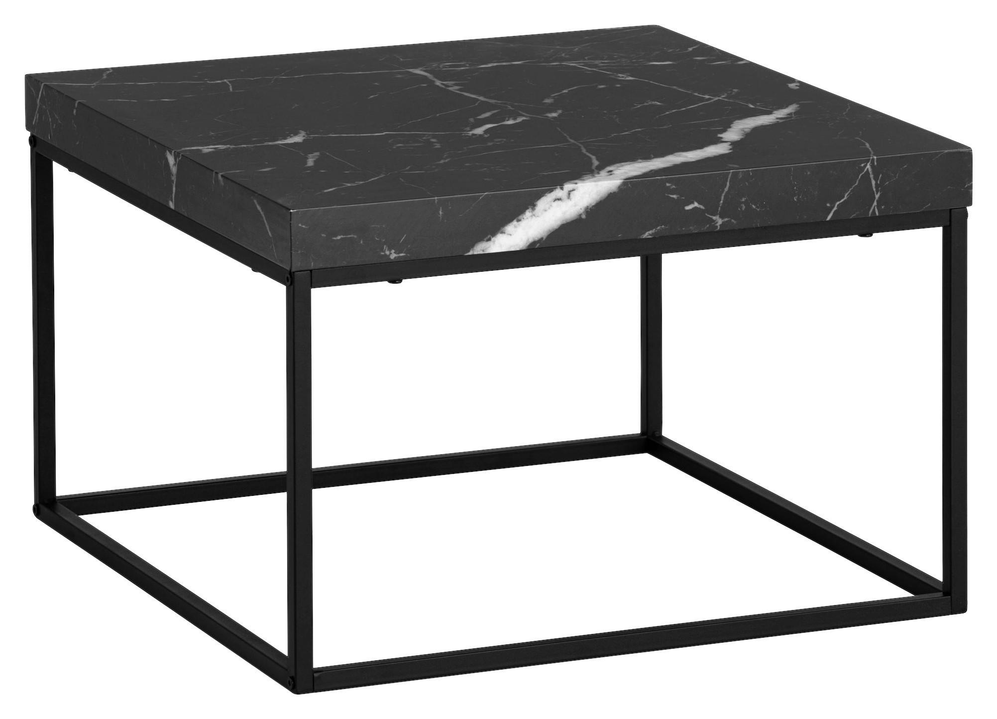 Couchtisch schwarz Marmor Optik B/H/T: ca. 60x38x60 cm Couchtisch - schwarz (60,00/38,00/60,00cm) - Wohnling