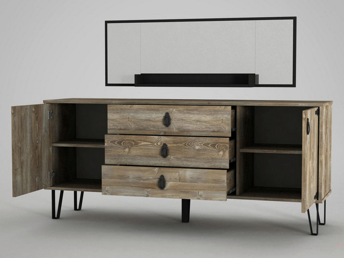 Sideboard Costa Eiche Nachbildung B/H/T: ca. 180x78x45 cm Costa - Eiche (180,00/78,00/45,00cm) - moebel17