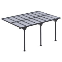 Outsunny Pavillon grau Aluminium B/H/L: ca. 302x250x435 cm Pavillon - grau (435,00/302,00/250,00cm) - Outsunny