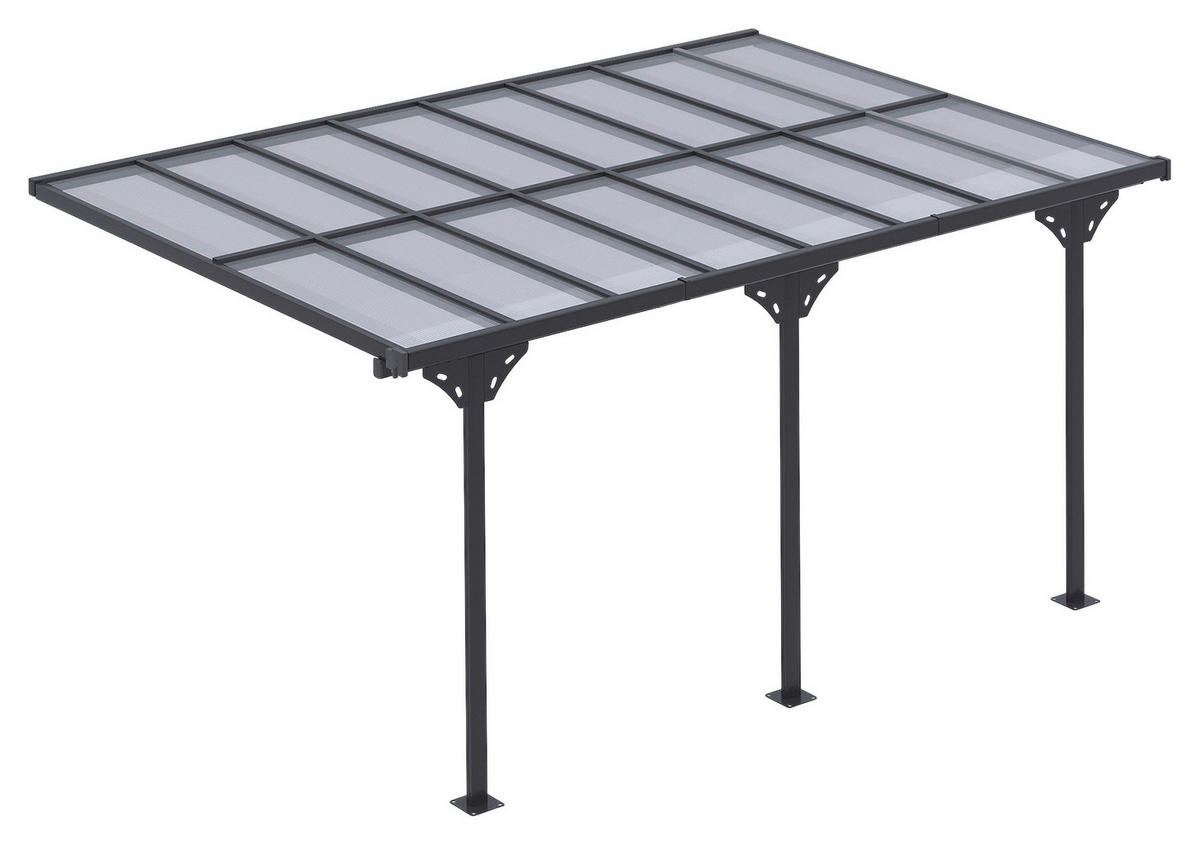 Outsunny Pavillon grau Aluminium B/H/L: ca. 302x250x435 cm Pavillon - grau (435,00/302,00/250,00cm) - Outsunny