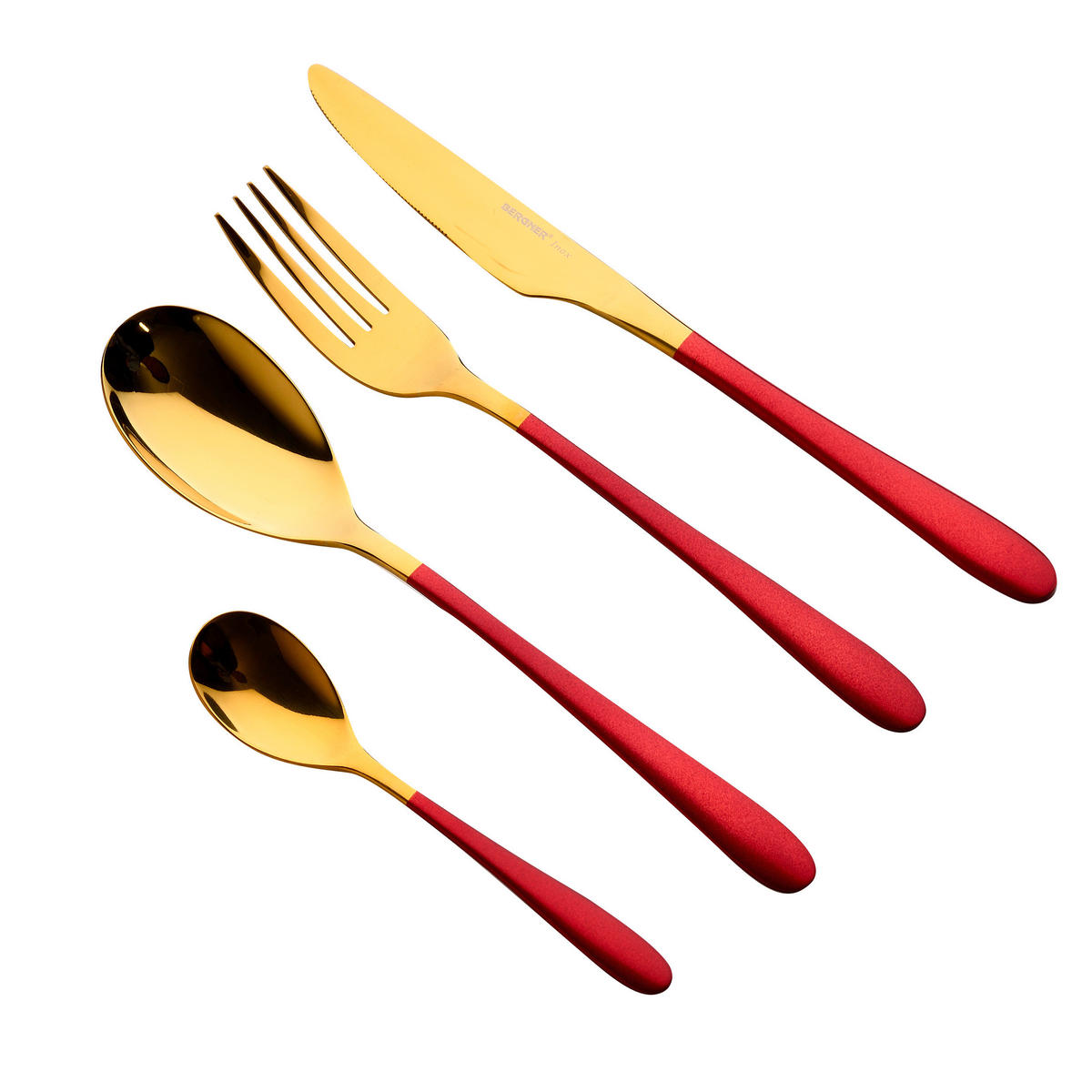 BERGNER Besteckset Lisboa red rot Edelstahl 16 tlg. Lisboa red - rot - BERGNER