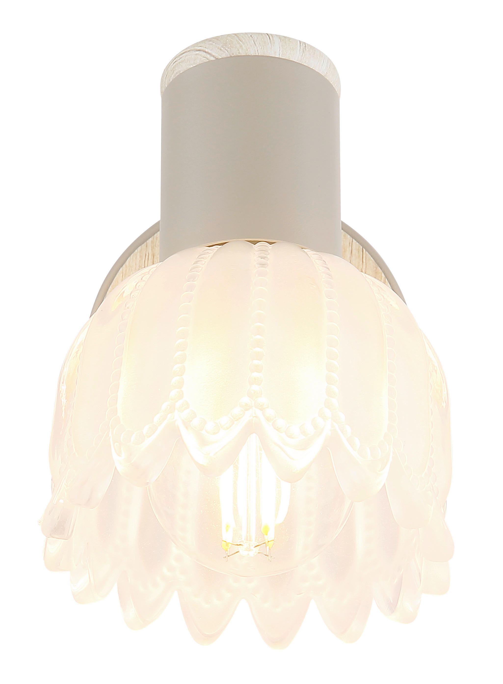 GLOBO Strahler sand Glas Metall B/H/L: ca. 10,5x11x14 cm E14 1 Brennstellen Strahler-Planta - sand (14,00/10,50/11,00cm) - GLOBO