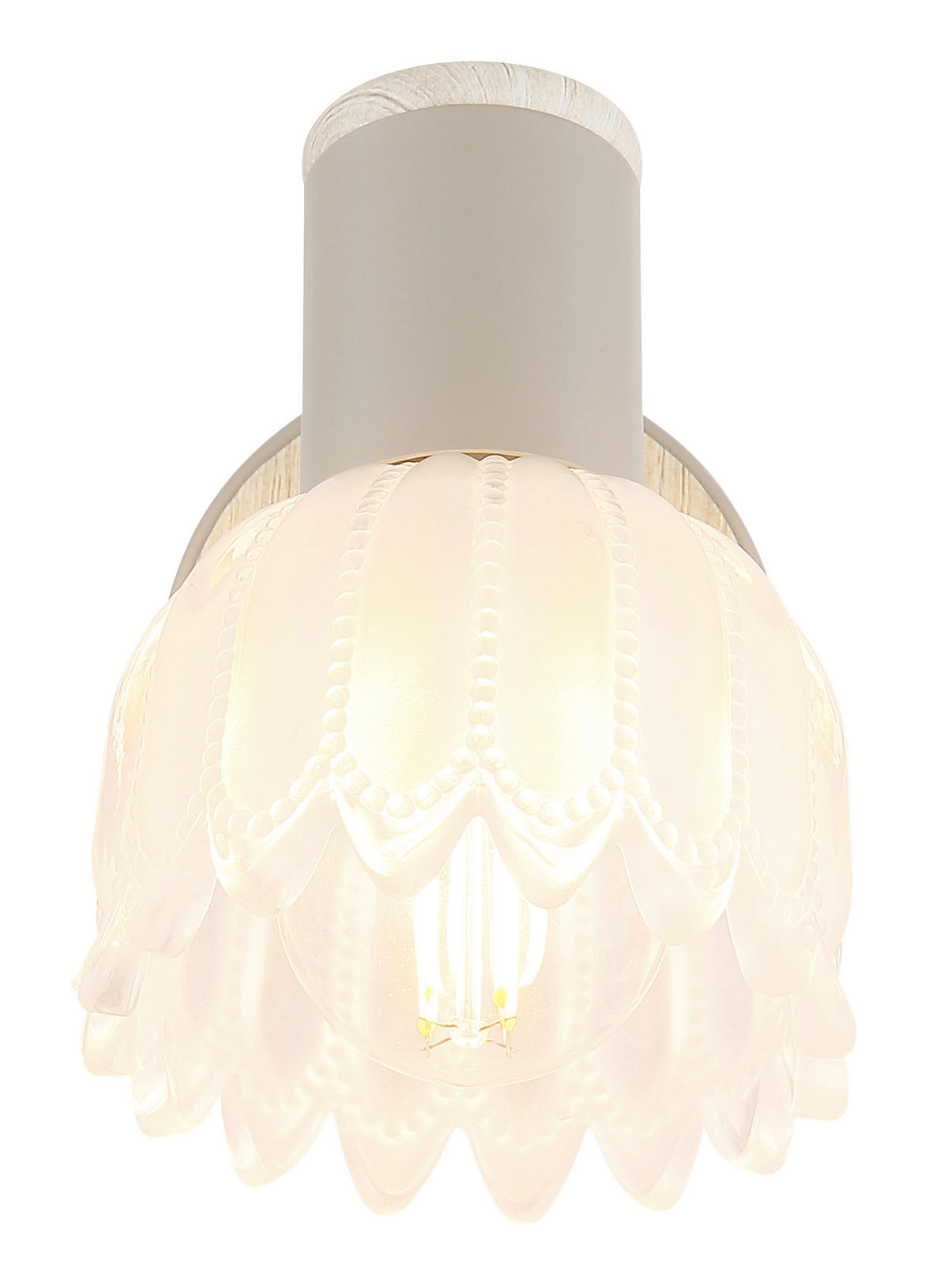 GLOBO Strahler sand Glas Metall B/H/L: ca. 10,5x11x14 cm E14 1 Brennstellen Strahler-Planta - sand (14,00/10,50/11,00cm) - GLOBO