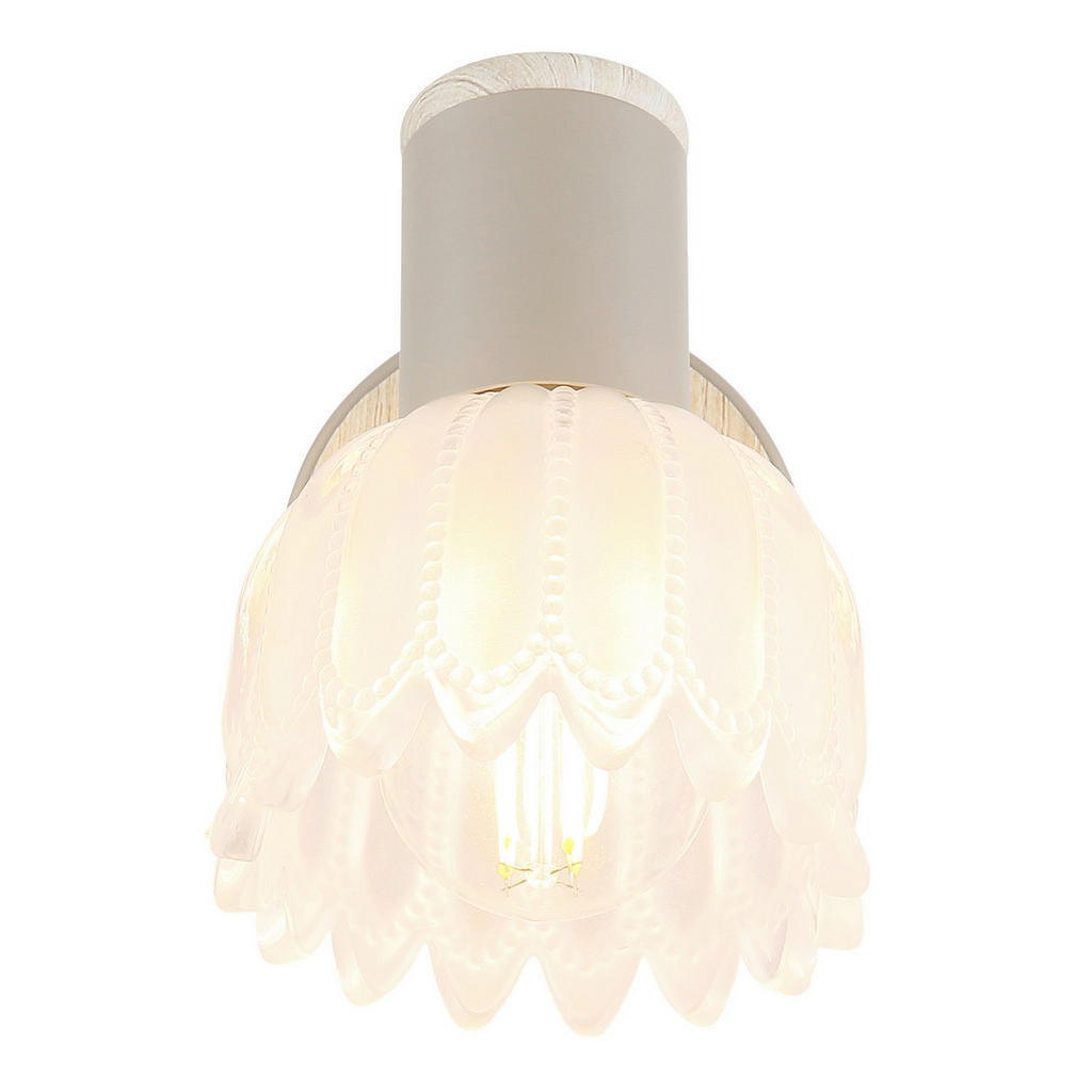 Thumbnail - GLOBO Strahler sand Glas Metall B/H/L: ca. 10,5x11x14 cm E14 1 Brennstellen