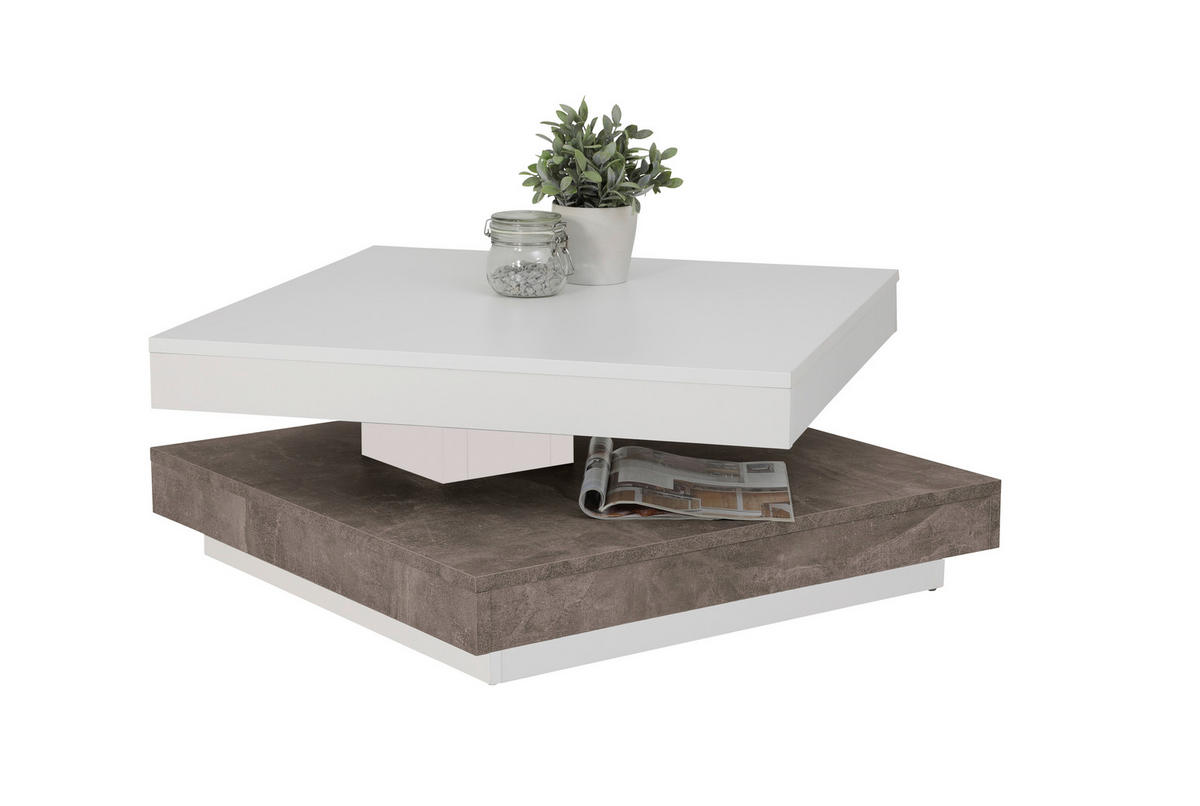 Couchtisch Andy weiß Beton B/H/T: ca. 67x35x67 cm Andy - Beton/weiß (67,00/35,00/67,00cm) - Hela
