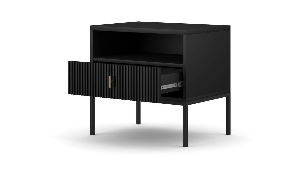 Nachtkonsole MAGGIORE schwarz B/H/T: ca. 53,9x52,4x39 cm MAGGIORE - schwarz (53,90/52,40/39,00cm) - WIPMEB