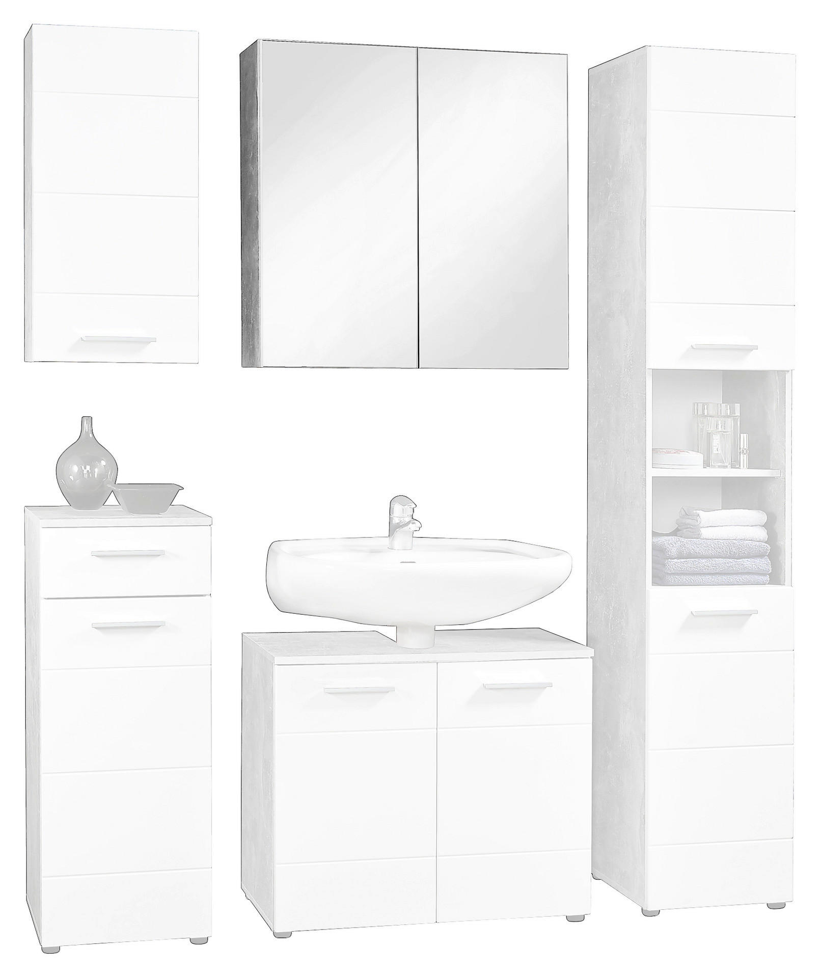 Spiegelschrank Stockholm Beton Optik B/H/T: ca. 70x71x23 cm Stockholm - (70,00/71,00/23,00cm)