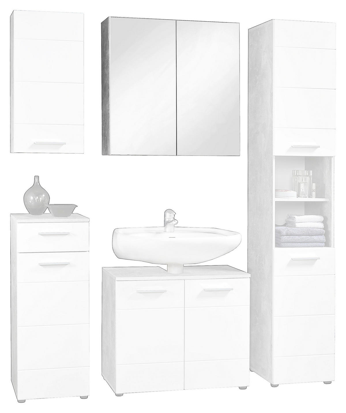 Spiegelschrank Stockholm Beton Optik B/H/T: ca. 70x71x23 cm Stockholm - (70,00/71,00/23,00cm)