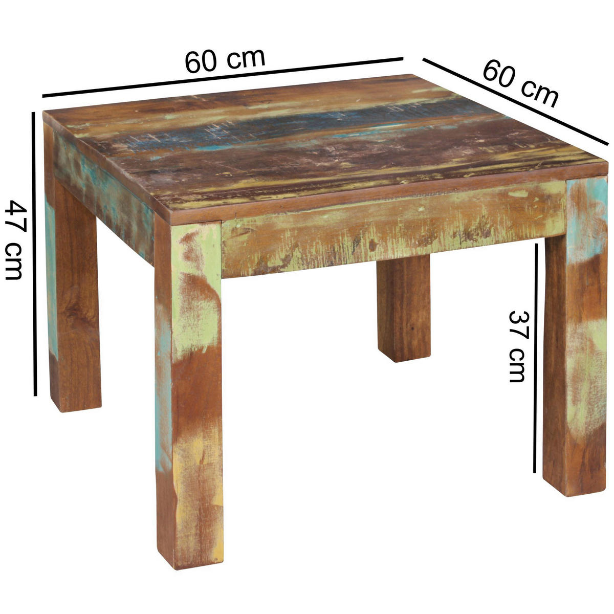 Couchtisch bunt B/H/T: ca. 60x47x60 cm Couchtisch - bunt (60,00/47,00/60,00cm) - Wohnling