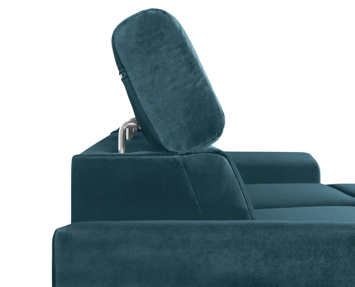 Funktionsecke Evia petrol Microfaser B/H/T: ca. 243x85x186 cm Evia - petrol/silber (243,00/85,00/186,00cm)