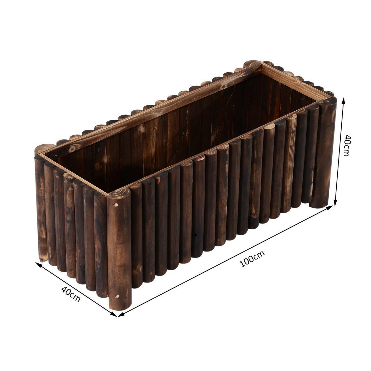 Outsunny Blumenkasten Blumenkasten - natur (100,00/40,00/40,00cm) - Outsunny
