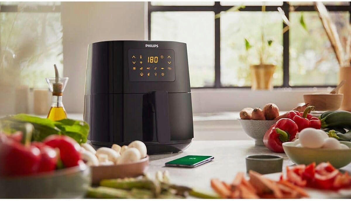 Philips Heißluftfritteuse HD9255/60 grau Kunststoff B/H/T: ca. 36x29,5x26,4 cm ca. 4,1 l HD9255/60 - grau (36,00/29,50/26,40cm) - Philips