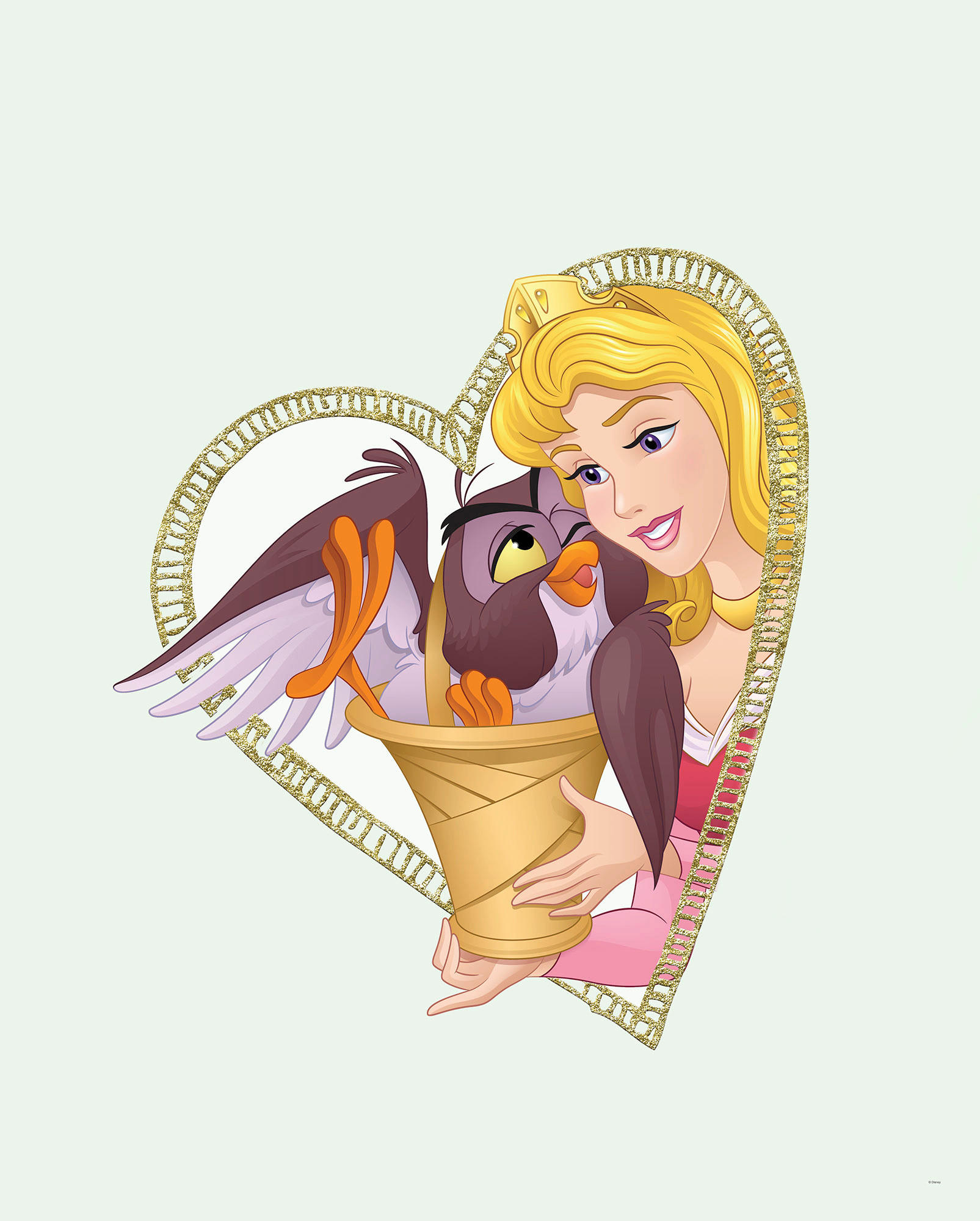 Komar Poster Aurora & Owl Disney B/L: ca. 40x50 cm günstig online kaufen