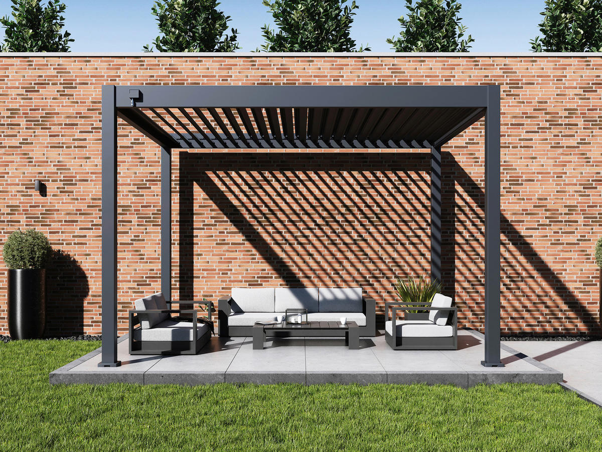 Paragon Outdoor Pergola Grand Tuscan anthrazit Aluminium B/H/L: ca. 370x256x310 cm Grand Tuscan - anthrazit (310,00/370,00/256,00cm) - Paragon Outdoor