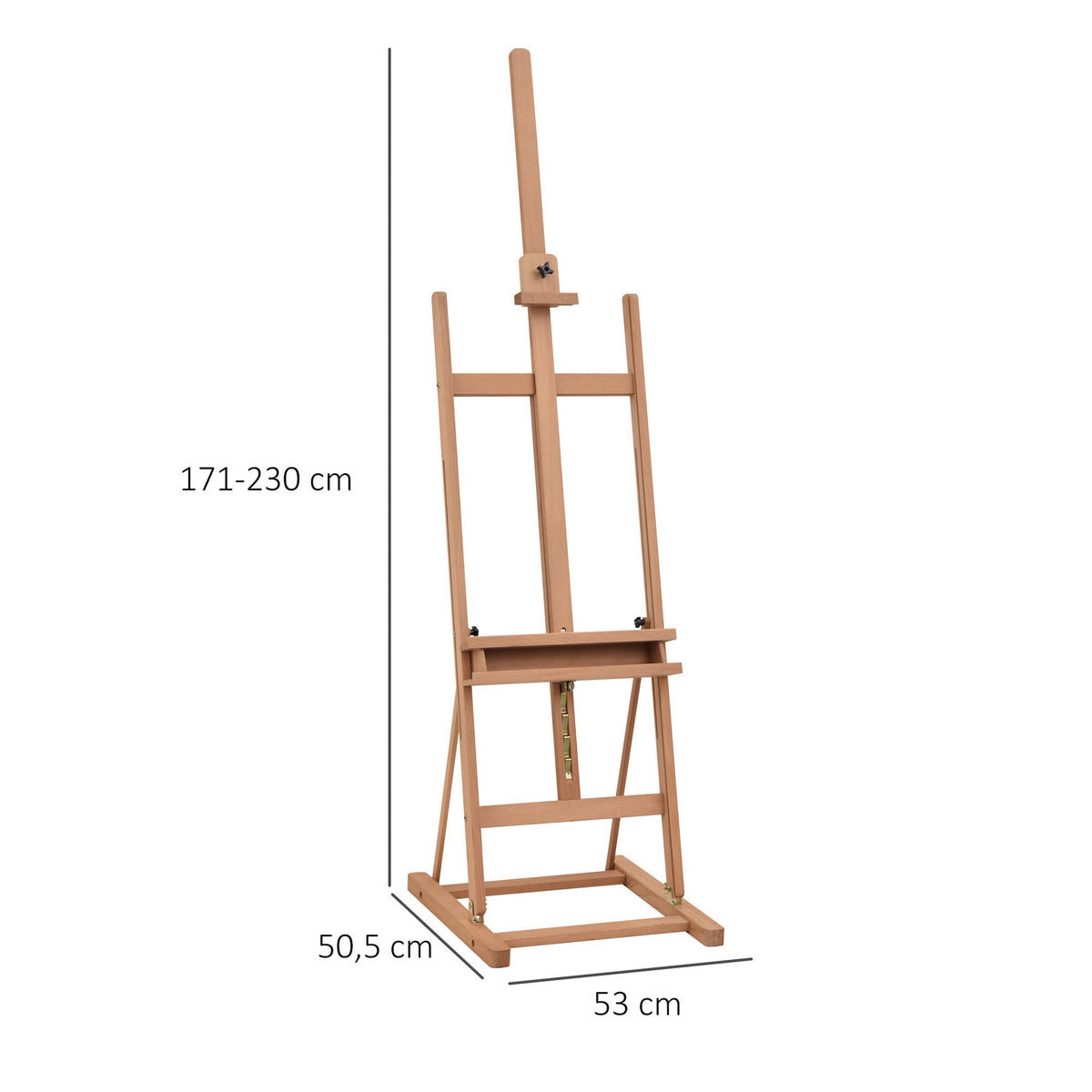 Vinsetto Staffelei natur Polypropylen B/H/L: ca. 53x50,5x171 cm Staffelei - natur (171,00/53,00/50,50cm) - Vinsetto