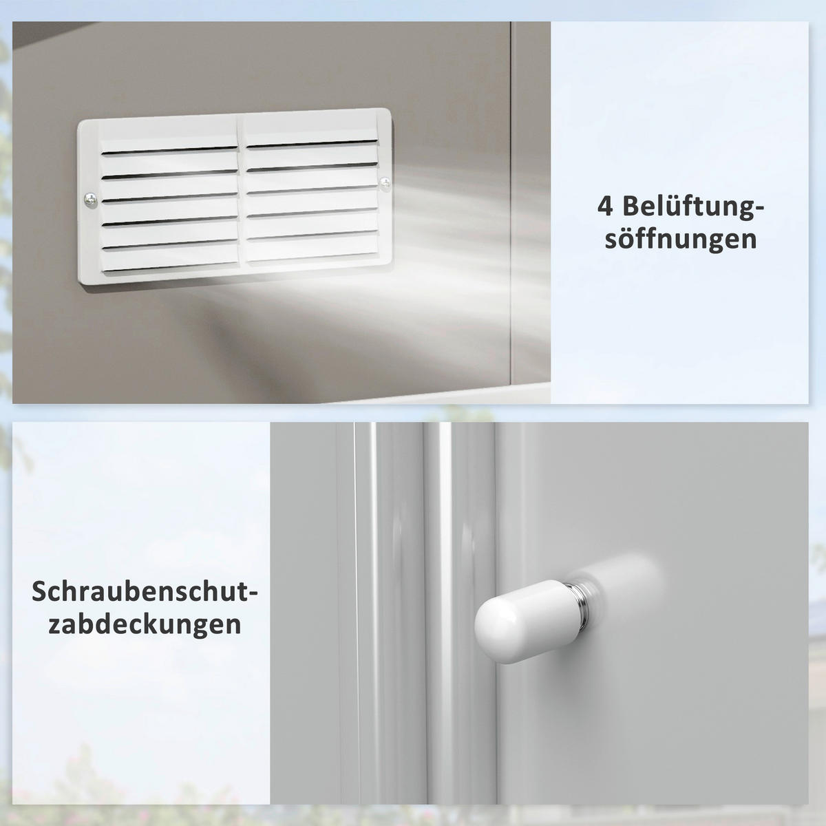 Outsunny Gerätehaus hellgrau B/H/L: ca. 386x200x340 cm Gerätehaus - hellgrau (340,00/386,00/200,00cm) - Outsunny