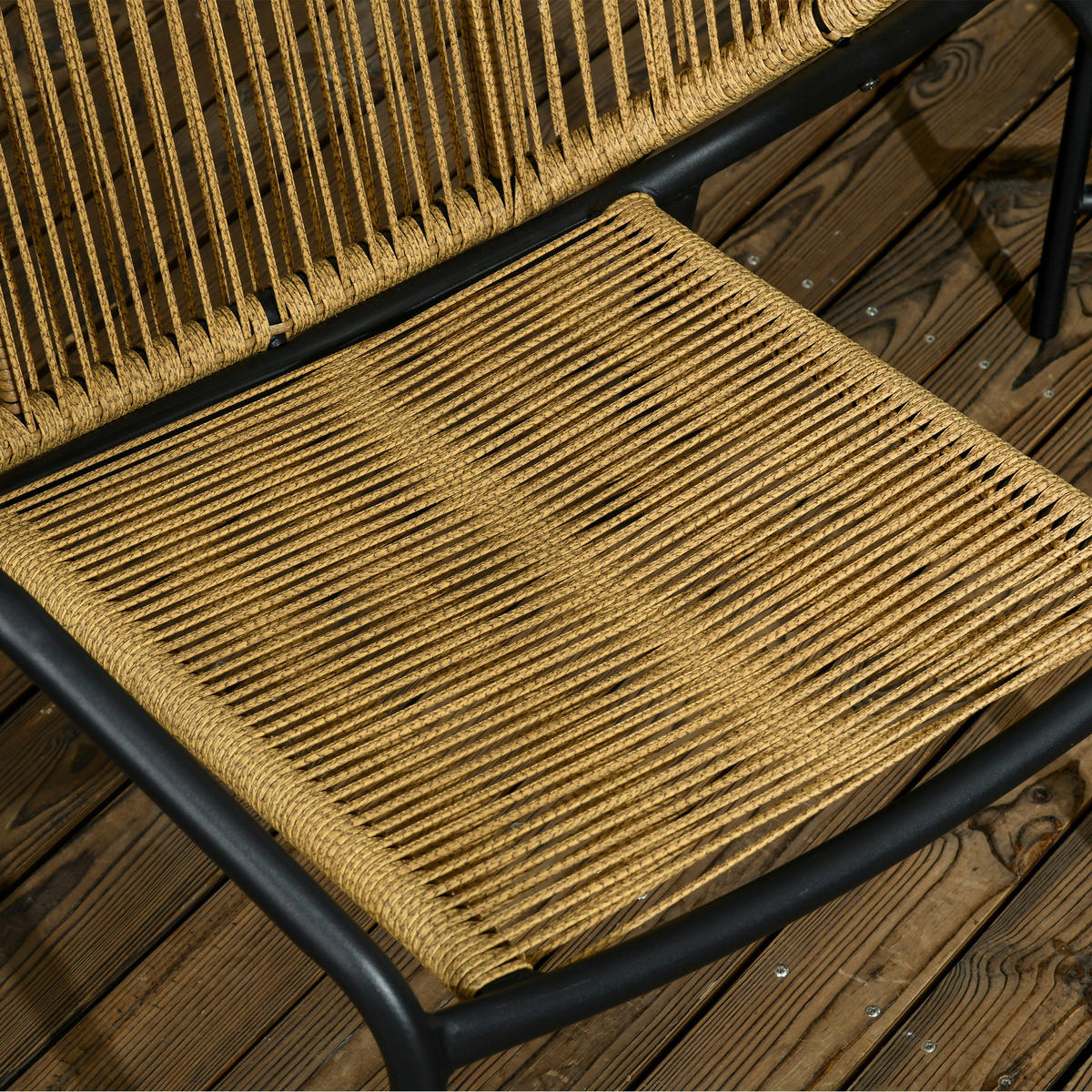 Outsunny Sitzgruppe grün Edelstahl B/H/L: ca. 65x69x77 cm Rattan_Gartenmöbel-Set - grün (77,00/65,00/69,00cm) - Outsunny