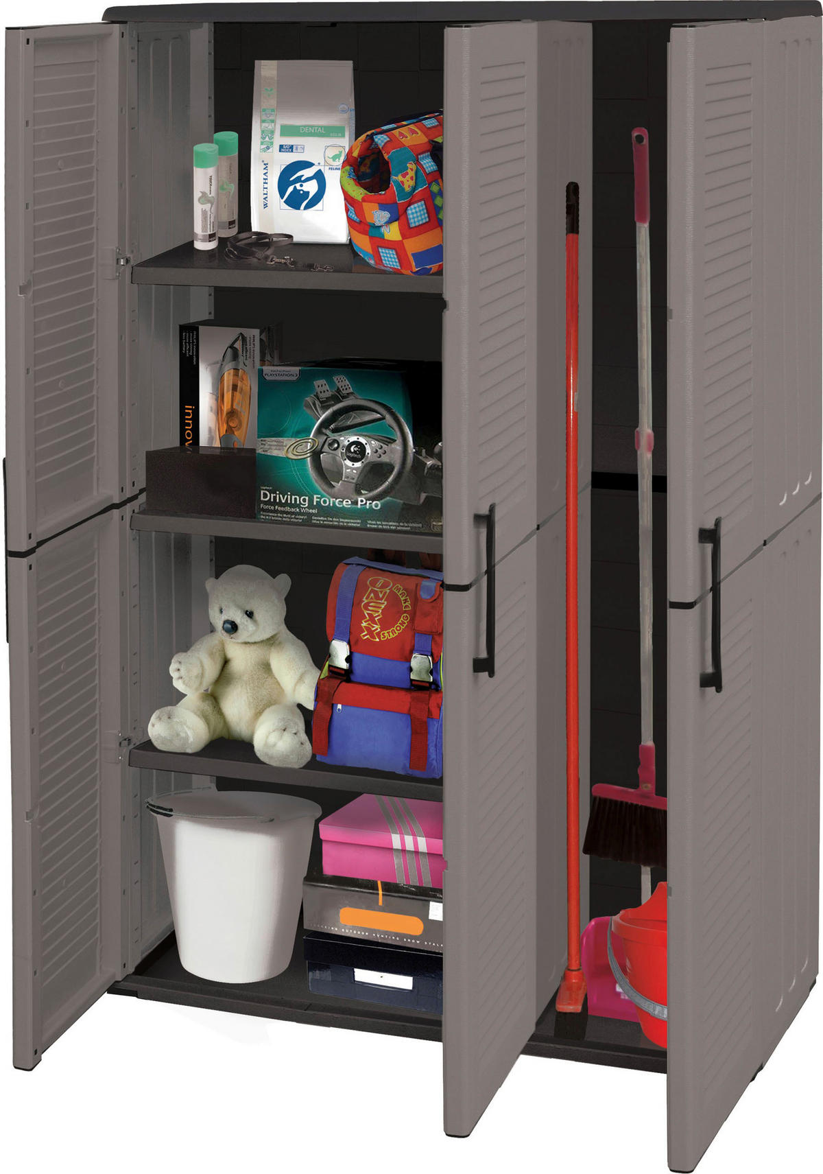 Linea Easy Kunststoffschrank Easy anthrazit Kunststoff B/H/T: ca. 102x163x37 cm Easy - anthrazit/grau (102,00/163,00/37,00cm) - Linea Easy