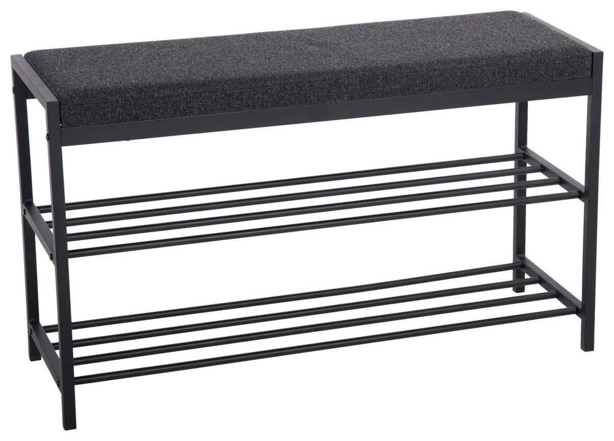 Schuhregal Janne schwarz Metall B/H/T: ca. 90x50x30 cm Janne - schwarz (90,00/50,00/30,00cm)