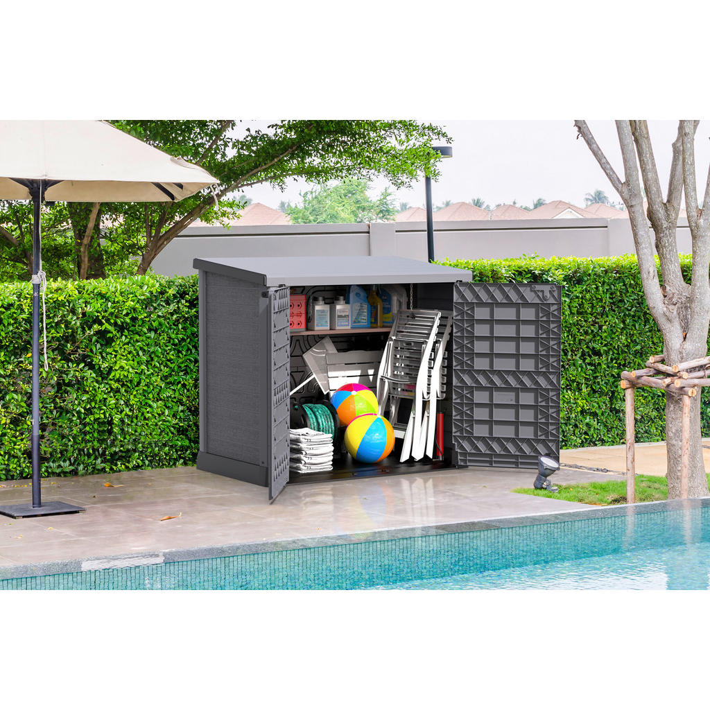 VCM Mülltonnenbox 2er StoreAway grau Ku... VCM Mülltonnenbox 2er StoreAway grau Ku...